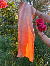 Load image into Gallery viewer, peachy plant dyed silk scarf