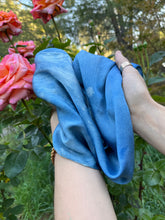 Load image into Gallery viewer, blueberry plant dyed silk scarf