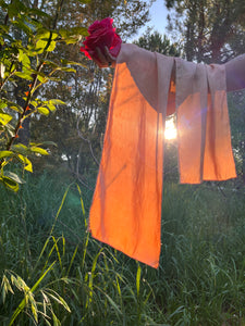 peachy plant dyed silk scarf