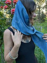 Load image into Gallery viewer, blueberry plant dyed silk scarf