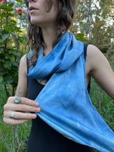 Load image into Gallery viewer, blueberry plant dyed silk scarf