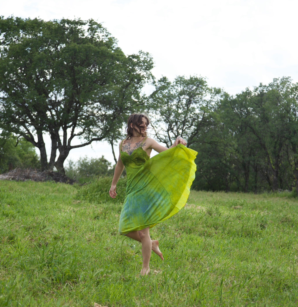 plant dyed vintage slip dress