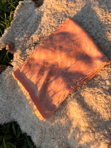 peachy plant dyed silk scarf