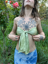 Load image into Gallery viewer, minty plant dyed silk scarf